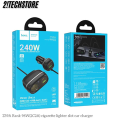 Tẩu sạc ô tô Hoco Z59A 96W sạc nhanh đa cổng 4 cổng USB (2 Type-C, 2 USB-A)