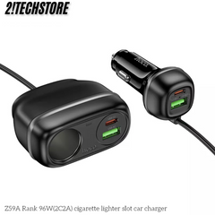 Tẩu sạc ô tô Hoco Z59A 96W sạc nhanh đa cổng 4 cổng USB (2 Type-C, 2 USB-A)