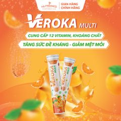 Viên sủi Veroka Multi cung cấp 12 vitamin hỗ trợ bổ sung năng lượng tăng cường sức đề kháng (20 viên)