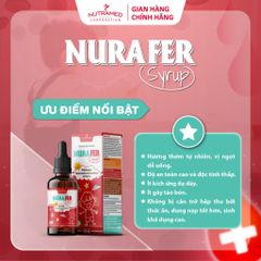 Siro Nurafer Bổ Sung Sắt 30ml - Hỗ Trợ Giảm Thiếu Máu, Dành Cho Trẻ Em Và Phụ Nữ Mang Thai - Nutramed