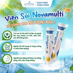 Viên sủi NovaMulti bổ sung vitamin và khoáng chất, hỗ trợ tăng cường sức đề kháng, giảm mệt mỏi (20 viên)