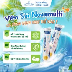 Viên sủi NovaMulti bổ sung vitamin và khoáng chất, hỗ trợ tăng cường sức đề kháng, giảm mệt mỏi (20 viên)