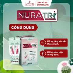 NURATRI Hỗ Trợ Ngăn Ngừa Trĩ - Thực Phẩm Chức Năng 20 Gói X 10ml - Giải Pháp Tăng Sức Bền Thành Mạch