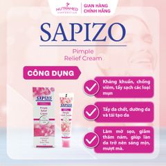 Kem Sapizo Cream 25g - Hỗ trợ cải thiện mụn trứng cá, làm mờ thâm và sẹo, dưỡng da mịn màng, chính hãng, an toàn cho làn da.