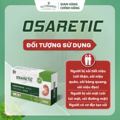 Viên Uống Osaretic Nutramed Hỗ Trợ Giải Quyết Sỏi Thận và Sỏi Mật - Giúp Lợi Tiểu, Tăng Cường Đào Thải Cặn Lắng (30 Viên)