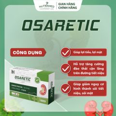 Viên Uống Osaretic Nutramed Hỗ Trợ Giải Quyết Sỏi Thận và Sỏi Mật - Giúp Lợi Tiểu, Tăng Cường Đào Thải Cặn Lắng (30 Viên)