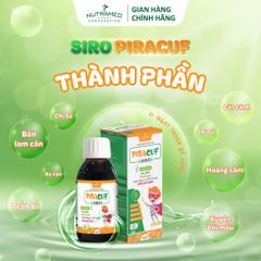 Piracuf Syrup 120ml - Hỗ Trợ Giảm Ho, Long Đờm, Viêm Họng và Viêm Phế Quản - Cho Trẻ Em và Người Lớn