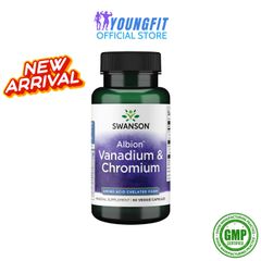 Viên Uống Chromium Vanadium Glycinate Swanson Hỗ Trợ Kiểm Soát Đường Huyết & Mỡ Máu (Hộp 60 Viên) - Sản Phẩm Chất Lượng Cao Nhập Mỹ