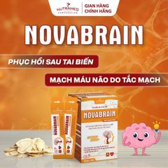 Gói uống Novabrain hỗ trợ phục hồi sau tai biến mạch máu não - Bổ não, tăng cường trí nhớ (20 gói x 15ml) - Nutramed
