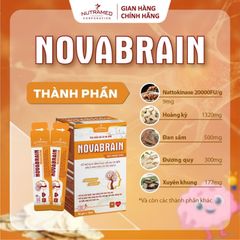 Gói uống Novabrain hỗ trợ phục hồi sau tai biến mạch máu não - Bổ não, tăng cường trí nhớ (20 gói x 15ml) - Nutramed