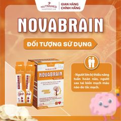 Gói uống Novabrain hỗ trợ phục hồi sau tai biến mạch máu não - Bổ não, tăng cường trí nhớ (20 gói x 15ml) - Nutramed