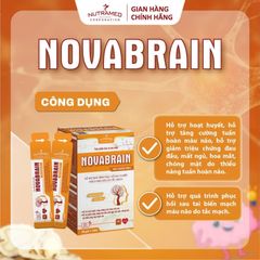 Gói uống Novabrain hỗ trợ phục hồi sau tai biến mạch máu não - Bổ não, tăng cường trí nhớ (20 gói x 15ml) - Nutramed