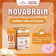 Gói uống Novabrain hỗ trợ phục hồi sau tai biến mạch máu não - Bổ não, tăng cường trí nhớ (20 gói x 15ml) - Nutramed