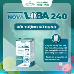Viên uống hỗ trợ tuần hoàn não Novaloba 240 - Giảm đau đầu, mất ngủ - Bổ não Nutramed (60 viên)