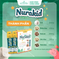 Gói uống Nurakid hỗ trợ tiêu hóa và tăng cường ăn ngon miệng cho trẻ em - Nutramed (10 gói x 10ml)