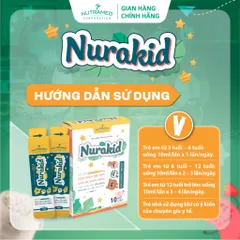 Gói uống Nurakid hỗ trợ tiêu hóa và tăng cường ăn ngon miệng cho trẻ em - Nutramed (10 gói x 10ml)