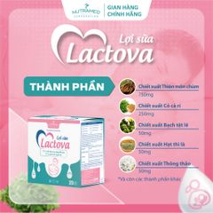 Cốm Lợi Sữa Lactova 20 Gói - Giải Pháp Tăng Tiết Sữa & Giảm Tắc Tuyến Sữa Cho Phụ Nữ Sau Sinh - Nutramed