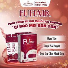Gói uống Fuhair hỗ trợ bổ huyết, làm đen tóc, đẹp da cho phụ nữ (Hộp 20 gói x 10ml) - Nutramed