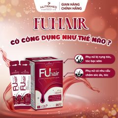 Gói uống Fuhair hỗ trợ bổ huyết, làm đen tóc, đẹp da cho phụ nữ (Hộp 20 gói x 10ml) - Nutramed