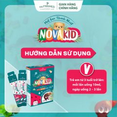 Gói Uống Mát Gan Thanh Nhiệt Novakid cho Trẻ Em - Hỗ Trợ Giảm Rôm Sảy, Mẩn Ngứa (Hộp 10 Gói x 10ml) - Nutramed