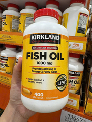 Viên Dầu Cá Omega 3 Kirkland Signature 1000mg 400 Viên - Hỗ Trợ Tim Mạch, Não Bộ, Thị Lực - Dầu Cá Tinh Khiết, Dễ Uống
