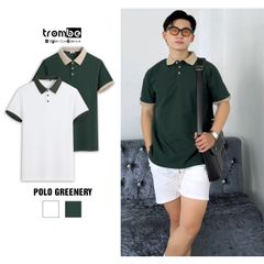 Áo Polo Nam TROMBE GREENERY Cổ Gân Phối Màu - Vải Pique Mềm Mại, Form Đẹp Tay Raglan Phong Cách Hiện Đại, Lịch Lãm Mặc Đi Làm, Đi Chơi