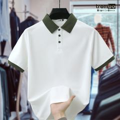 Áo Polo Nam TROMBE GREENERY Cổ Gân Phối Màu - Vải Pique Mềm Mại, Form Đẹp Tay Raglan Phong Cách Hiện Đại, Lịch Lãm Mặc Đi Làm, Đi Chơi