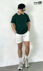 Áo Polo Nam TROMBE GREENERY Cổ Gân Phối Màu - Vải Pique Mềm Mại, Form Đẹp Tay Raglan Phong Cách Hiện Đại, Lịch Lãm Mặc Đi Làm, Đi Chơi