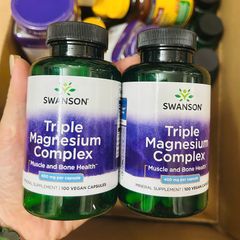 Magie thuần chay Triple Magnesium 400mg Swanson USA 100 viên