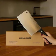 Dao Chặt Đức Keller Pollux - Lưỡi Thép Không Gỉ 17.8cm, Cán Nhựa Chắc Chắn, Dụng Cụ Bếp Cao Cấp Chặt Xương Ống