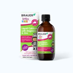 Siro Brauer Canxi, Magie và Kẽm cho Trẻ từ 1 Tuổi (200ml) - Vitamin Tổng Hợp Hỗ Trợ Phát Triển Xương và Miễn Dịch