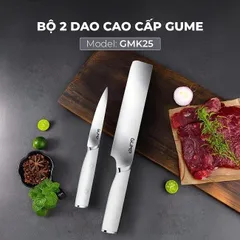 Bộ Dao 2 Món GUME KOREA GMK25 - Dao Làm Bếp Đa Năng và Dao Gọt Cao Cấp, Chất Liệu Thép Không Gỉ, Thiết Kế Sang Trọng