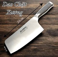 Dao Chặt Global Nhật Bản - Dao Chặt Xương Sắc Bén, Bền Bỉ, Thép Cromova 18 - Dụng Cụ Nhà Bếp Chất Lượng Cao