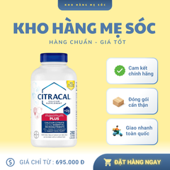 Viên Uống Canxi Citracal Maximum Plus 280 Viên - Bổ Sung Canxi Dễ Hấp Thụ, Hỗ Trợ Xương Khớp - Thương Hiệu Bayer Mỹ