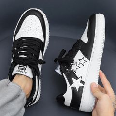 Giày nam Sneaker họa tiết ngôi sao - Thời trang thể thao, nhẹ, bền và dễ phối đồ, lý tưởng cho đi chơi, chạy bộ, gym.