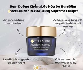 Kem Estee Lauder Revitalizing Supreme + Night Power Bounce Crème 75ml - Dưỡng Ẩm, Phục Hồi Da, Chống Lão Hóa Cao Cấp Mỹ