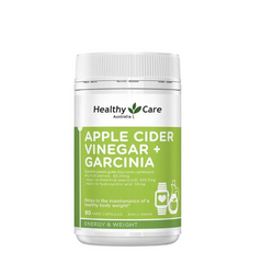 Viên Uống Giấm Táo Healthy Care Apple Cider Vinegar + Garcinia 90 Viên - Hỗ Trợ Giảm Cân, Kiểm Soát Cảm Giác Thèm Ăn, Xuất Xứ Úc