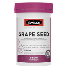 Viên Uống Tinh Chất Hạt Nho Swisse Beauty 14,250mg - Chống Oxy Hóa, Làm Đẹp Da, Hỗ Trợ Tim Mạch - Lọ 180 Viên Xuất Xứ Úc