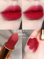 Son Gucci 504 Myra Crimson - Son Môi Lì Sang Trọng, Độ Bền Màu Cao, Lớp Màu Đều, Dưỡng Ẩm Tuyệt Đối, Phụ Kiện Thời Trang Quyến Rũ