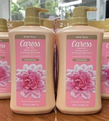 Sữa tắm Caress Body Wash cho phụ nữ - Hương đào trắng và hoa cam 887ml - Dưỡng ẩm, làm sạch da, thư giãn hàng ngày