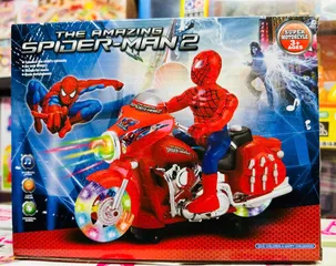Đồ chơi Spider Man điều khiển từ xa xe máy phân khối lớn chạy pin có đèn và âm thanh - Quà tặng tuyệt vời cho trẻ em