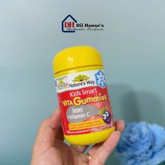 Kẹo Dẻo Bổ Sung Kẽm và Vitamin C Nature's Way Kids Smart Vita Gummies Sắt + Vitamin C 60 viên - Hỗ Trợ Sức Đề Kháng Cho Trẻ 2-12 Tuổi