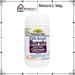Viên bổ sung canxi Nature's Way Bursts - Canxi từ tảo lỏng với Magie & Kẽm cho trẻ 30 viên, hỗ trợ xương chắc khỏe và phát triển.