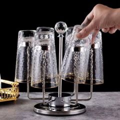 Giá úp cốc xoay 360 độ Conral cho 6 cốc - Dụng cụ nhà bếp tiện lợi, sáng bóng, thiết kế tinh tế, chống gỉ SUS304