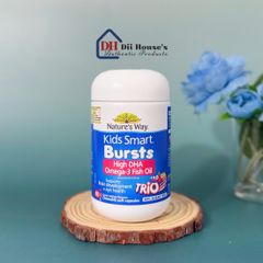 Viên Nhai Bổ Sung Omega-3 Nature's Way Kids Smart Bursts - Hỗ Trợ Não Bộ & Mắt Cho Trẻ Em, 60 Viên