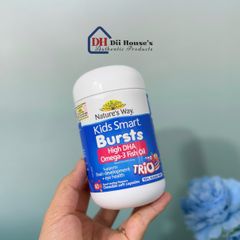 Viên Nhai Bổ Sung Omega-3 Nature's Way Kids Smart Bursts - Hỗ Trợ Não Bộ & Mắt Cho Trẻ Em, 60 Viên