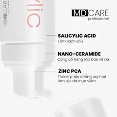 MD CARE Sữa Rửa Mặt BHA Dạng Bọt - Giảm Nhờn, Ngăn Ngừa Mụn, Làm Sạch Lỗ Chân Lông, Dưỡng Ẩm Cho Da Dầu & Nhạy Cảm (200ml)