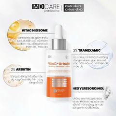 Serum Trắng Da MD CARE VITAC Arbutin - Chống Lão Hóa, Mờ Nám, Thâm Mụn, Cải Thiện Đều Màu Da, 30ml
