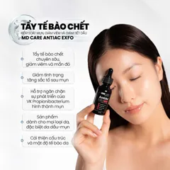 MD CARE ANTIAC EXFO 10ml - Tẩy Tế Bào Chết Giảm Mụn, Kiểm Soát Dầu Nhờn, Làm Sáng Da, Se Khít Lỗ Chân Lông Chuyên Dụng Cho Da Dầu Mụn
