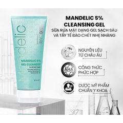 MD CARE Sữa Rửa Mặt Mandelic 5% - Gel Dịu Nhẹ Cấp Ẩm, Làm Sạch Lỗ Chân Lông, Giảm Mụn, Tẩy Tế Bào Chết Cho Da Rạng Rỡ 200ml